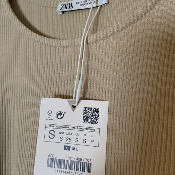 ZARA| RIBBED TANK W/ RUCHED SIDES - Picture 5 of 7